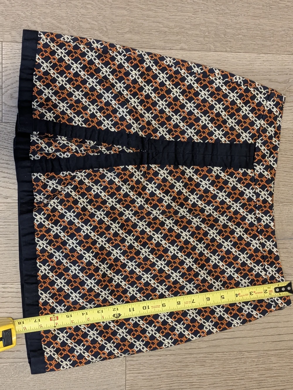 Harold's Navy, Orange and Cream Patterned Mini Skort